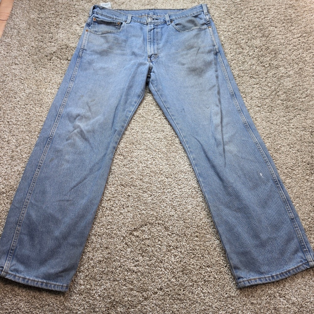 Levis Western Fit Jeans Mens 36x30 Light Wash Blue Denim A0052-0005 Outdoor